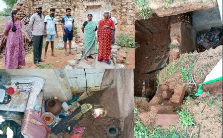 ನಿರಂತರ ಮಳೆಯಿಂದ ರಾಮಸ್ವಾಮಿ ಗ್ರಾಮದಲ್ಲಿ ನಿವಾಸಿಸುತ್ತಿದ್ದ ವೃದ್ದೆಯ ಮನೆ ಕುಸಿತ-ಸಹಾಯಕ್ಕಾಗಿ ಕೈಮುಗಿದು ಅಂಗಲಾಚಿದ ಜಯಮ್ಮರೆಡ್ಡಿ