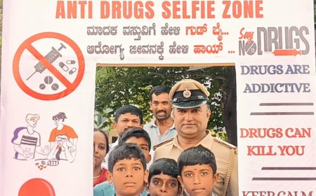 ಮಾದಕ ವಸ್ತುಗಳ ಸೇವನೆ ಮತ್ತು ಕಳ್ಳ ಸಾಗಾಣಿಕೆ ಕುರಿತು ಶಾಲಾ ಮಕ್ಕಳಿಂದ ಜಾಗೃತಿ ಜಾಥಾ..! ಯುವ ಪೀಳಿಗೆ ದುಶ್ಚಟಗಳಿಂದ ದೂರವಿರಿ-ಪೊಲೀಸ್ ಇನ್ಸ್ಪೆಕ್ಟರ್ ಪ್ರಶಾಂತ್ ವರ್ಣಿ..!