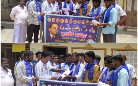 ಭೀಮ್ ಆರ್ಮಿ ಭಾರತ್ ಎಕ್ತಾ ಮಿಷನ್ ವತಿಯಿಂದ ಕ್ಷೇತ್ರ ಶಿಕ್ಷಣ ಅಧಿಕಾರಿಗಳ ವಿರುದ್ಧ ಹೋರಾಟ ಮಾಡಲಾಯಿತು