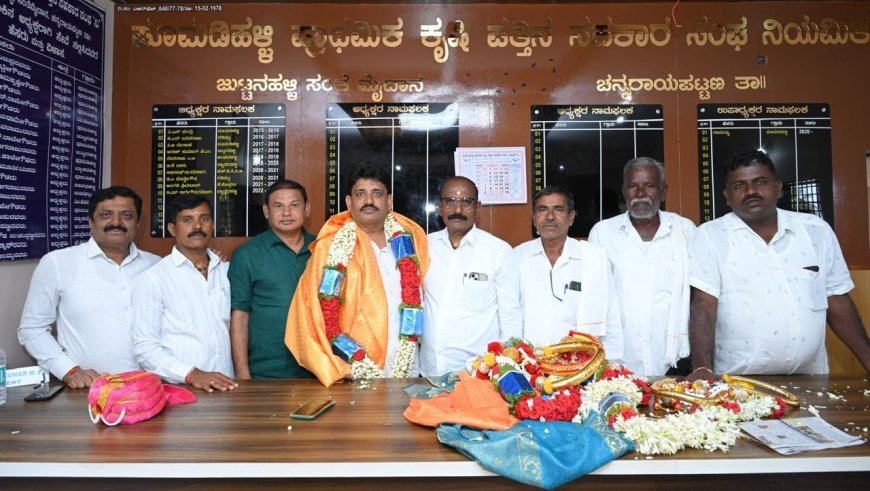 ಪೂಮಡಿಹಳ್ಳಿ ಕೃಷಿಪತ್ತಿನ ಸಹಕಾರ ಸಂಘದ ನೂತನ ಅಧ್ಯಕ್ಷರಾಗಿ ಎ.ಟಿ.ದೇವರಾಜ್ ಅವಿರೋಧ ಆಯ್ಕೆ
