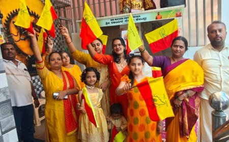 ರಾಯರ ಸೇವಾ ಕೇಂದ್ರದಲ್ಲಿ ರಾಜ್ಯೋತ್ಸವ ಕಾರ್ಯಕ್ರಮಕ್ಕೆ ಚಾಲನೆ ವೇಳೆ ಮೆರಗು ನೀಡಿದ ಬಾಲೆ ಸಮತಾ ಮಂಜುನಾಥ್