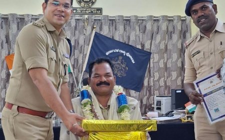 ನಿವೃತ್ತ ಪೊಲೀಸ್ ಅಧಿಕಾರಿಗೆ ಹಾರ್ಥಿಕ ಬೀಳ್ಕೊಡುಗೆ ಕಾರ್ಯಕ್ರಮ