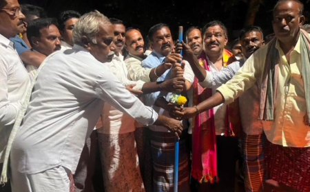 ರಸ್ತೆ ಅಭಿವೃದ್ಧಿ ಕಾಮಗಾರಿಗೆ ಶಾಸಕ ಎಸ್. ಎನ್. ಸುಬ್ಬಾರೆಡ್ಡಿ ಗುದ್ದಲಿ ಪೂಜೆ ನೆರವೇರಿಸಿದರು