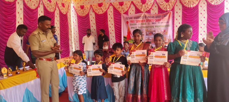 ಫ್ಯೂಚರ್ ವಾರಿಯರ್ಸ್ ಆಫ್  ಇಂಡಿಯನ್ ಆರ್ಮಿ ಕೆಜಿಎಫ್ ವತಿಯಿಂದ ಬೇಸಿಗೆ ಶಿಬಿರ