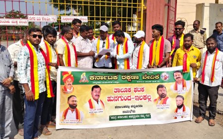 *“ಹುನಗುಂದದಲ್ಲಿ ಕರವೇ ಗರ್ಜನೆ: ಬಸ್ ಸೇವೆ ಅವ್ಯವಸ್ಥೆಗೆ ವಿರೋಧವಾಗಿ ಘಟಕ ಬಂದ್ – ರಸ್ತೆಗಿಳಿದ ಕಾರ್ಯಕರ್ತರು”*