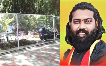 ಕಾಂಪೌಂಡ್ ಗೆ ರಿಫ್ಲಕ್ಷನ್ ಕನ್ನಡಿ ಅಳವಡಿಕೆ ಅವೈಜ್ಞಾನಿಕ ಪ್ಲಾನ್- ತೇಜಸ್ವಿ ಆರೋಪ