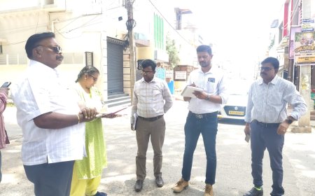 ಕೆಜಿಎಫ್ ನಗರದಲ್ಲಿ ಕಳಪೆ ಗುಣಮಟ್ಟದ ರಸ್ತೆ ಕಾಮಗಾರಿ ಪರಿಶೀಲಿಸಿದ ಅಧಿಕಾರಿಗಳು: