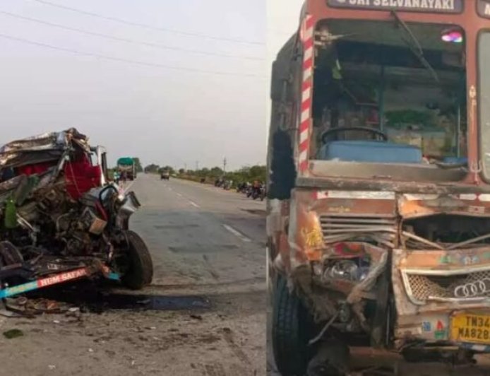 ಕ್ರೂಸರ್-ಲಾರಿ ಮುಖಾಮುಖಿ ಡಿಕ್ಕಿ|ಒಂದೇ ಕುಟುಂಬದ ಐವರು ಸ್ಥಳದಲ್ಲೇ ಸಾವು