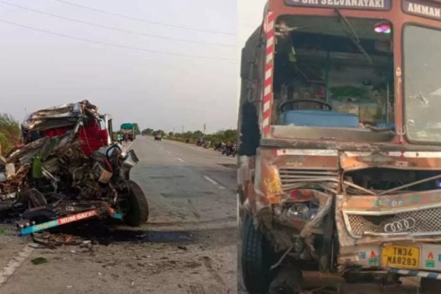 ಕ್ರೂಸರ್-ಲಾರಿ ಮುಖಾಮುಖಿ ಡಿಕ್ಕಿ|ಒಂದೇ ಕುಟುಂಬದ ಐವರು ಸ್ಥಳದಲ್ಲೇ ಸಾವು