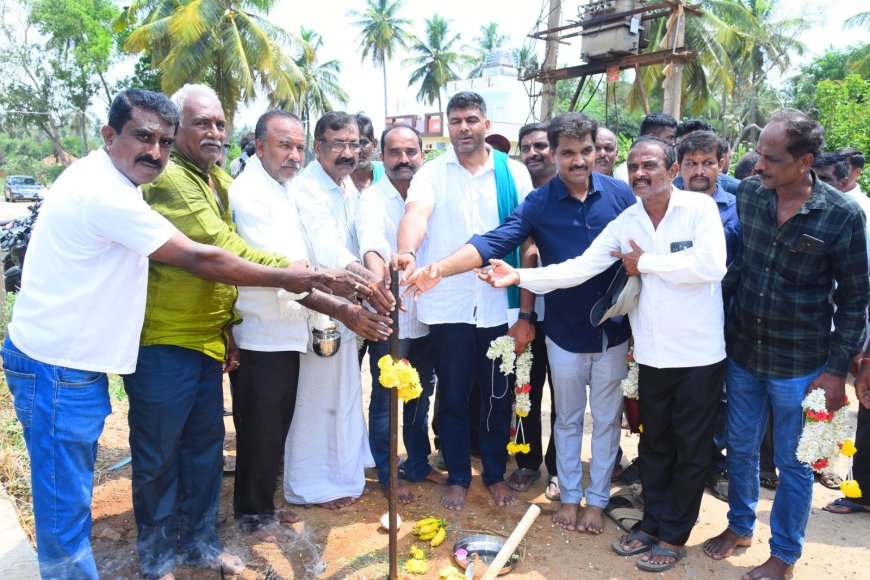 "ಮೇಲುಕೋಟೆ ಕ್ಷೇತ್ರದ  ಗಾಣದಾಳು ಹಾಗೂ ಚಂದಗಾಲು ಗ್ರಾಮಗಳ ರಸ್ತೆ ಅಭಿವೃದ್ಧಿ  ಕಾಮಗಾರಿ ಚಾಲನೆ"