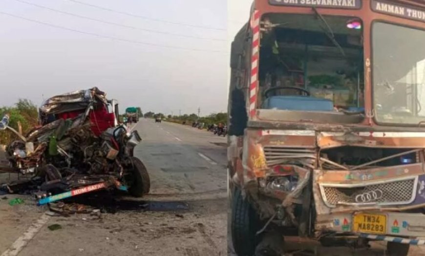 ಕ್ರೂಸರ್-ಲಾರಿ ಮುಖಾಮುಖಿ ಡಿಕ್ಕಿ|ಒಂದೇ ಕುಟುಂಬದ ಐವರು ಸ್ಥಳದಲ್ಲೇ ಸಾವು