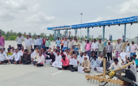 ಬೆಂಗಳೂರು-ಚೆನ್ನೈ ಎಕ್ಸ್‌ಪ್ರೆಸ್‌ವೇ ಕಾಮಗಾರಿ: ಎನ್ಎಚ್ಎಐ ವಿರುದ್ಧ ರೈತರ ಆಕ್ರೋಶ