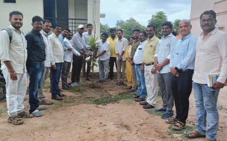 ತಾ.ಪಂ ಆವರಣದಲ್ಲಿ ಸಸಿ ನೆಟ್ಟು ನರೇಗಾ ಸ್ಮರಣೆ ಗ್ರಾಮೀಣಾಭಿವೃದ್ಧಿಗೆ ವೇಗ ನೀಡಲಿದೆ ವಿಬಿ ರಾಮ್ ಜಿ ಯೋಜನೆ ಕೆ.ರಾಜಶೇಖರ್ ಆಶಯ